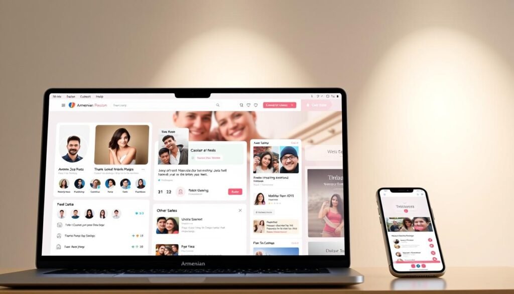 Armenian dating platform interface